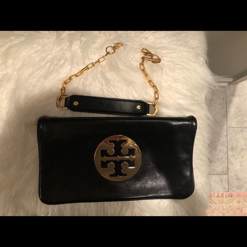 Authentic Tory Burch Reva Clutch w/Removable Strap
